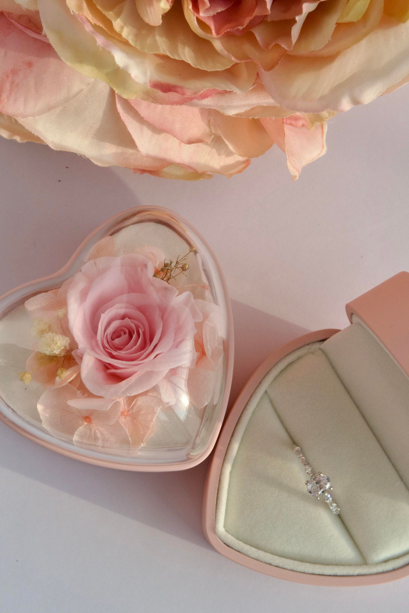 Eternal Preserved Rose Flower Ring Box