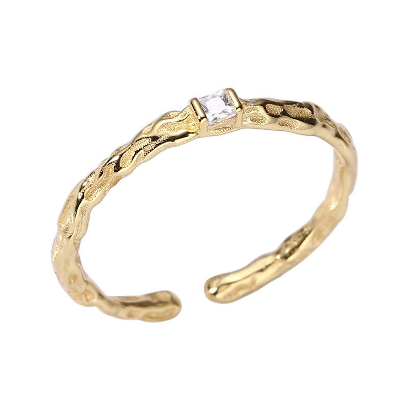 Gold Dainty Textured Ring