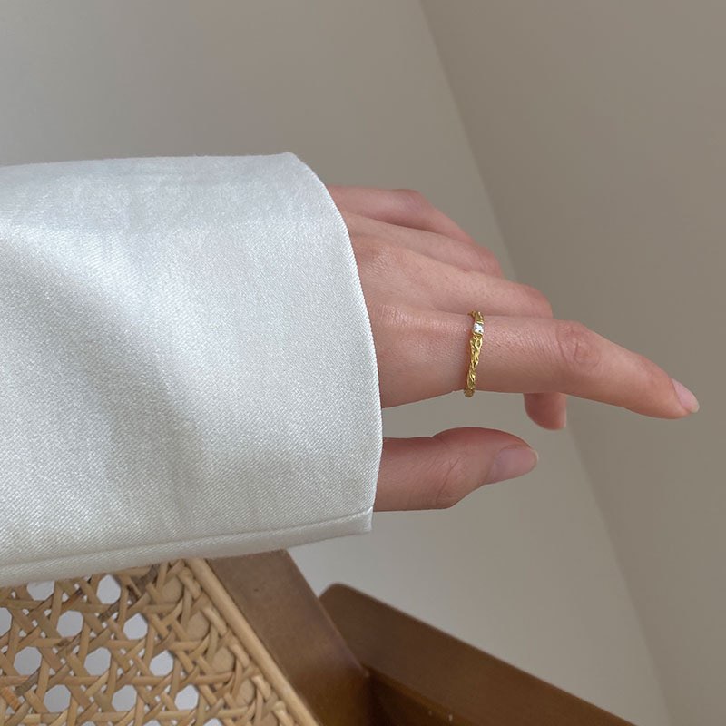 Gold Dainty Textured Ring
