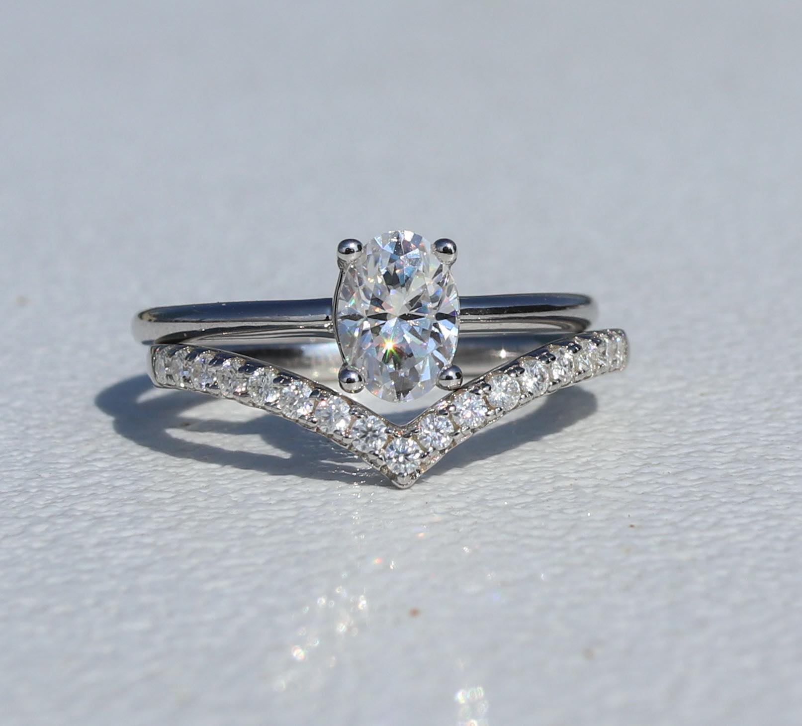 Oval Solitaire 1 Carat Moissanite - Audrey Ring