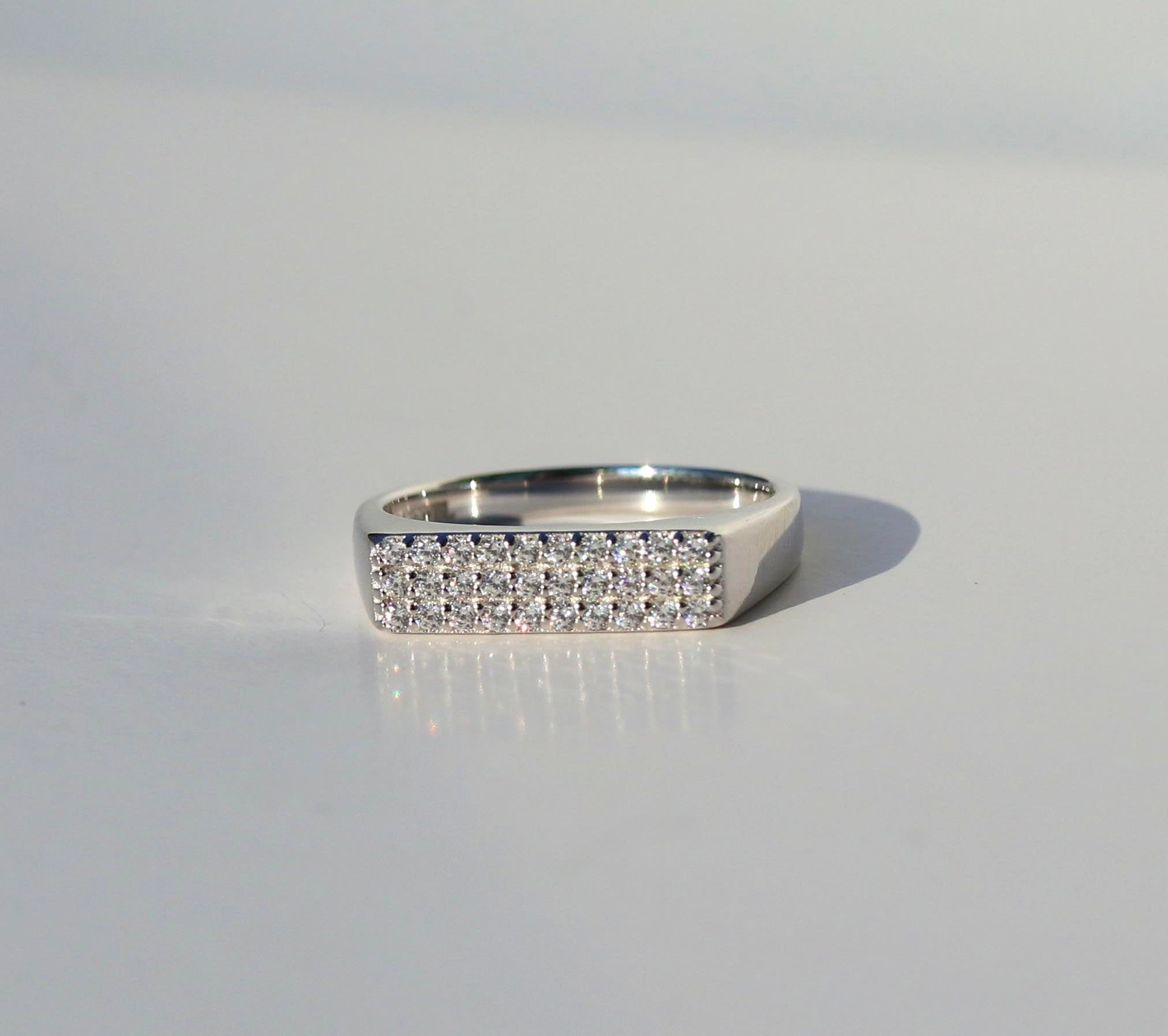 Diamond Simulant Pave Block Ring - Vida Ring